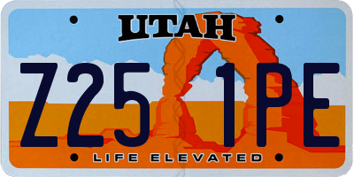 UT license plate Z251PE