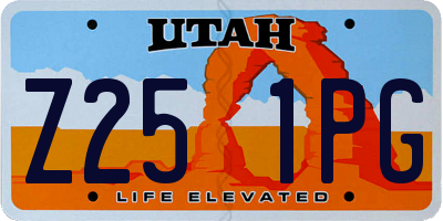 UT license plate Z251PG