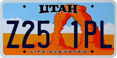 UT license plate Z251PL
