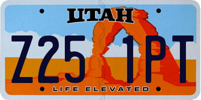 UT license plate Z251PT