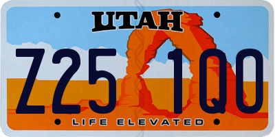 UT license plate Z251QO