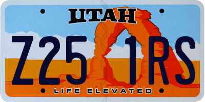 UT license plate Z251RS