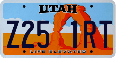 UT license plate Z251RT