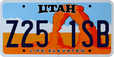 UT license plate Z251SB