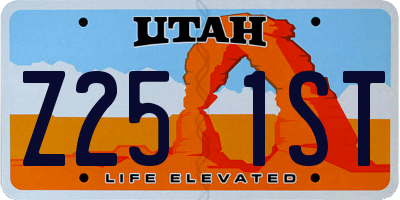 UT license plate Z251ST