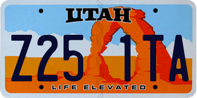 UT license plate Z251TA