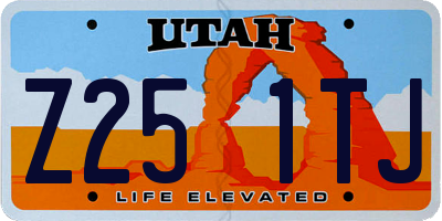 UT license plate Z251TJ
