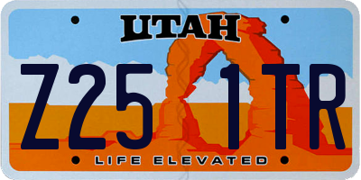 UT license plate Z251TR