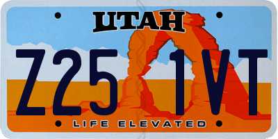 UT license plate Z251VT