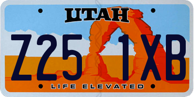 UT license plate Z251XB
