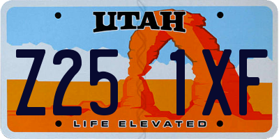UT license plate Z251XF