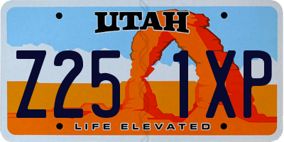 UT license plate Z251XP