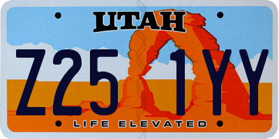 UT license plate Z251YY