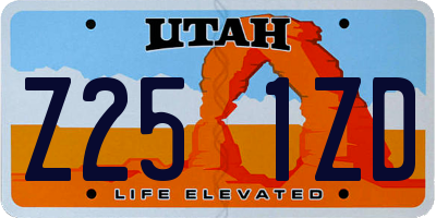 UT license plate Z251ZD