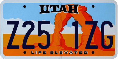 UT license plate Z251ZG