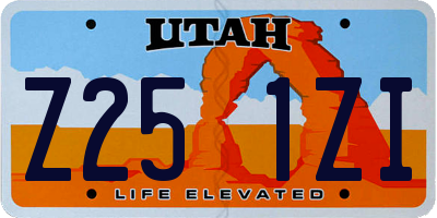 UT license plate Z251ZI