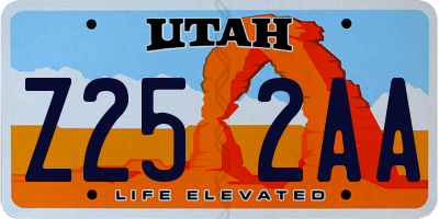 UT license plate Z252AA