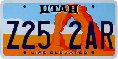 UT license plate Z252AR
