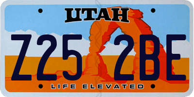 UT license plate Z252BE