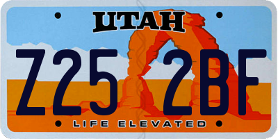 UT license plate Z252BF