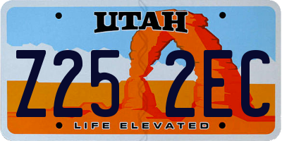UT license plate Z252EC