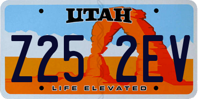 UT license plate Z252EV