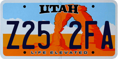 UT license plate Z252FA