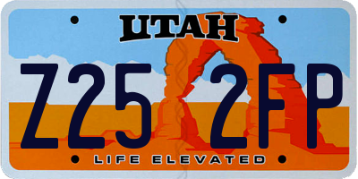 UT license plate Z252FP