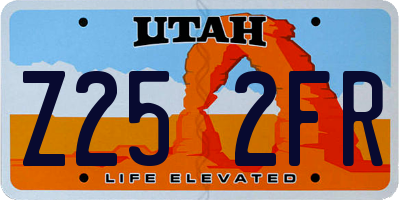 UT license plate Z252FR