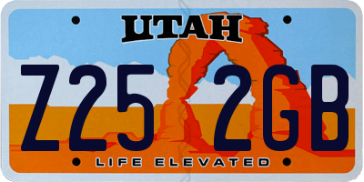 UT license plate Z252GB