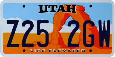 UT license plate Z252GW