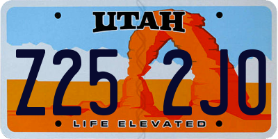 UT license plate Z252JO