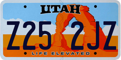 UT license plate Z252JZ