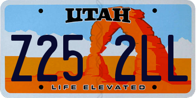 UT license plate Z252LL