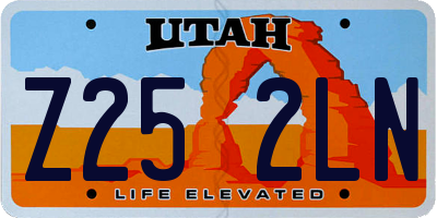 UT license plate Z252LN