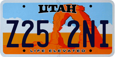 UT license plate Z252NI