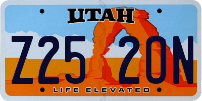 UT license plate Z252ON