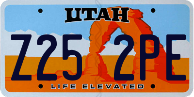 UT license plate Z252PE