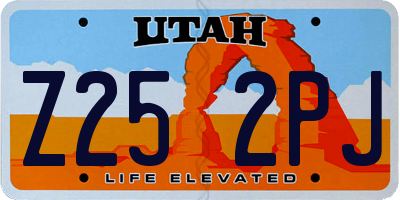 UT license plate Z252PJ