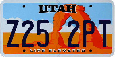 UT license plate Z252PT
