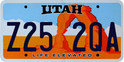 UT license plate Z252QA