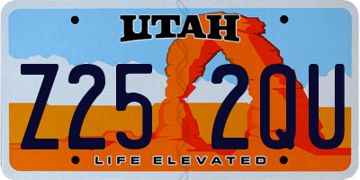 UT license plate Z252QU