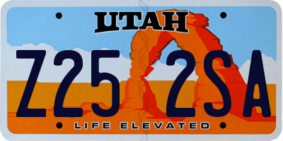 UT license plate Z252SA
