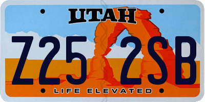 UT license plate Z252SB