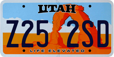 UT license plate Z252SD
