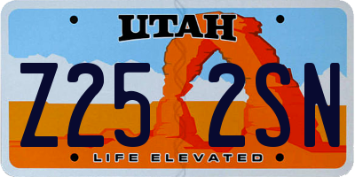 UT license plate Z252SN