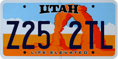UT license plate Z252TL