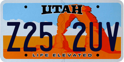 UT license plate Z252UV