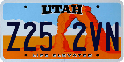 UT license plate Z252VN