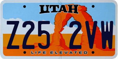 UT license plate Z252VW
